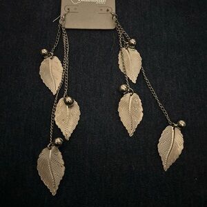 Elegant Silver Leaf Dangle Earrings